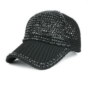 Casquettes de boule femmes hommes cloutés strass cristaux réglable maille Chef casquette papier tasse chapeau Frat garçon Costume pour ciboulette