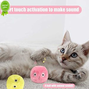 Juguetes de pelota para gatos de interior, perros, gatitos, ejercicio interactivo, juguetes de peluche para gatos, pelotas chirriantes, divertidos juguetes de hierba gatera, chirridos realistas