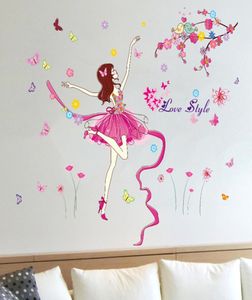Ballet Cartoon Wall Sticker Girl Dancing Elven Fairy Wall Decoration For Sofa Fond Children Bail933816