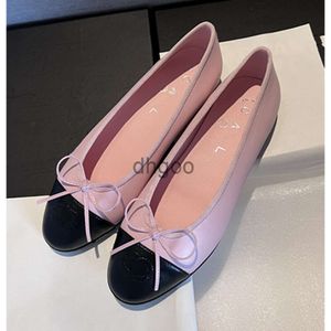 Ballerines chaussures Paris chaussures de créateurs de luxe noir rose chaussures de marque Channel pour femmes chaussures de ballet en cuir matelassé bout rond chaussure habillée en cuir formelle pour femmes