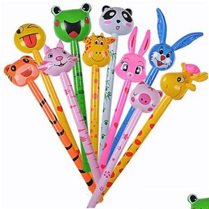 Balloon 120Cm Cartoon Inflatable Animal Long Hammer No Wounding Kids Giraffe Stick Toy Baby Children Toys Random Style Drop Delivery Dheqv