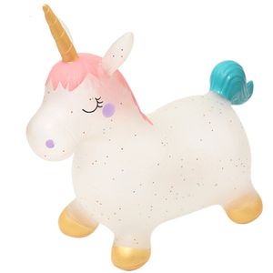 Balloon Cute Unicorn Gonflable Ride on Animal Toys Jumping Horse Bouncy Sports Games for Kids Baby 55 28 55cm Children s Day Gift 230719