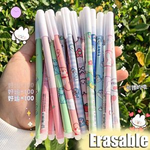 Bolígrafos 12 piezas Kawaii Gel borrable Set 05 mm para niños Lindo bolígrafo Recarga Escritura Oficina Estudiantes Suministros escolares Papelería 231113