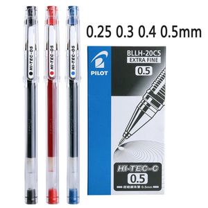 Stylos à bille 12 pièces/boîte pilote HI-TEC Gel stylo ensemble 0.25 0.3 0.4 0.5MM pointe fine stylo à bille aiguille neutre Gel encre noir bleu rouge BLLH-20C4 231201