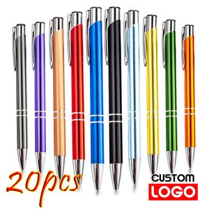 Stylos à bille 20 pcs/lot stylo à bille stylo publicitaire pour stylo en gros personnalisé pour entreprise stylo d'affaires bleu noir encre 230821