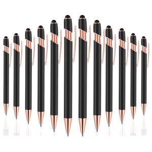 Stylos à bille 50 pièces stylos à bille en métal avec pointe stylet pour écrans tactiles écriture papeterie bureau école cadeaux publicité personnalisée 230729