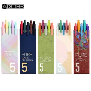 Bolígrafos Kaco Sign Gel 05 mm Recarga Tinta suave Escritura Firma duradera 5 colores Vintage Color Macarons Set de regalo 230503