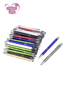 Lote de bolígrafos 50 piezas oblicuo superior de doble anillo de metal bolígrafo color anodizado pantalla personalizada promocionar regalo personalizado publicidad sorteo 231114