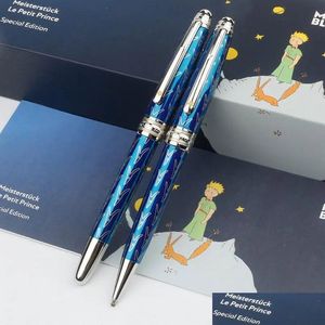 Bolígrafos Promoción al por mayor Azul oscuro Petit Prince Rollerball Pen Diseñador Bolígrafos Escritura Suave Gota Entrega Oficina S Dhemf