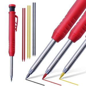 Bolígrafos lápiz mecánico para carpintería 0,28mm carpintero sólido 3 colores recarga herramienta de marcado de construcción para arco trazador