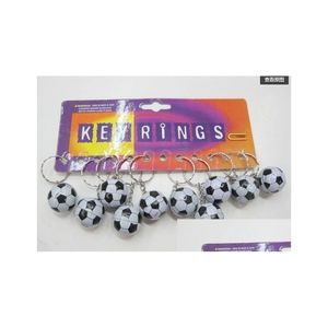 Bolas 20 unids Bolsa de fútbol Colgante Bola de plástico Llavero Pequeños adornos Llavero Deportes Publicidad Recuerdos Anillo Regalos Entrega de gotas DHFYP