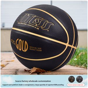 Ballons de basket-ball sol en ciment noir étudiants adulte compétition intérieur et extérieur ballon bleu résistant à l'usure 230525