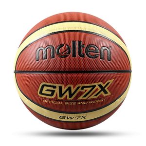 Ballons de basket-ball en fusion Taille officielle 7/6/5 Matériau PU Balles de haute qualité Entraînement de match intérieur extérieur Basket-ball basket-ball topu 230820