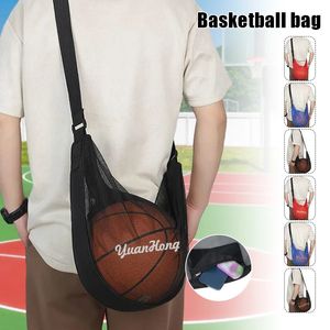 Balles Sac de balle en plein air sac de messager à une épaule formation des étudiants Sport basket-ball sac à dos multi-fonctionnel en Nylon filet de rangement poche 231213