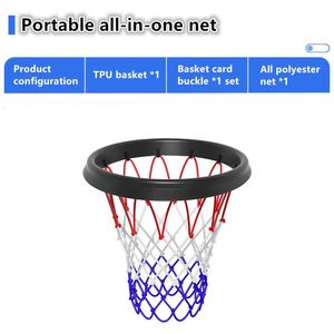 Balles PU cadre de filet de basket-ball portable intérieur et extérieur amovible filet de basket-ball professionnel accessoires de basket-ball net portable 231212
