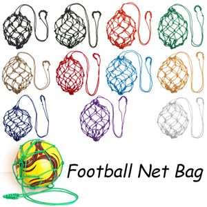 Ballons de football pour jeunes Auto-entraîneur Kick Net Pocket Professional Outdoor Sport Nylon Net Basketball Bag Solid Mesh Soccer Ball Carry Bag 230603