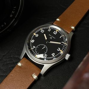 Baltany Dirty Dozen Collection Reloj de pulsera vintage de cuarzo de 36 mm Min. Pequeños segundos VD78 Move Reloj luminoso resistente al agua 100 M para hombres 240103