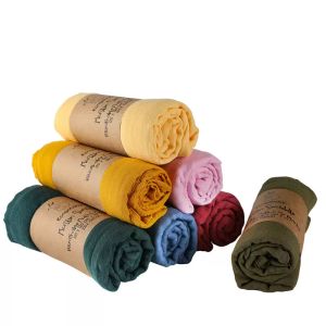 Couverture en mousseline de bambou, accessoires pour couches pour nouveau-né, enveloppement doux, literie pour bébé, serviette de bain, couleur unie