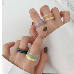 Band Rings 2023 Hallyu New Stray Kids Felix Same Color Acrylic Fashion Candy Transparent Resin Accessories Women's Jewelry Y23