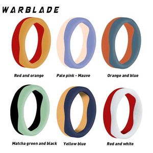 Anneaux de bande 6 pièces/lots 5.7mm bague en Silicone hommes femmes hypoallergénique personnalité bicolore anneau en caoutchouc Flexible Couple bijoux de mariage 240125