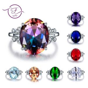 Anillos de banda 925 Anillo de plata Joyería de moda Diseño de mariposa Nuevos anillos de piedras preciosas de colores para mujeres Boda Regalo de Navidad al por mayor J230517