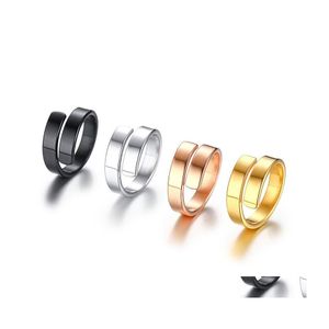 Bagues de bande Bague en acier inoxydable de haute qualité personnalisée Personnaliser le nom gravé pour les femmes et les hommes Bijoux à la mode Cadeau Drop Del Dhwcq