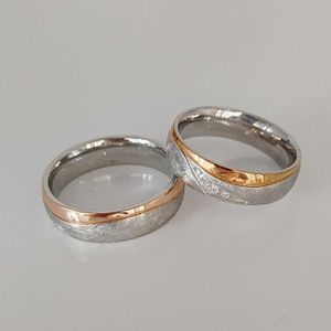 Anillos de banda Conjuntos de anillos de boda occidentales de alta calidad para parejas amantes al por mayor vintage 14k oro rosa plateado joyería de acero inoxidable AA230306