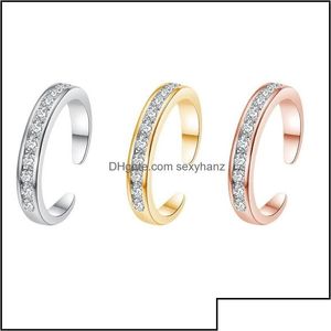 Anillos de banda, joyería, anillo Sexy para el dedo del pie para hombres/mujeres, Siery Golden Rose Gold, apertura ajustable, entrega de gota 2021 Y7Umj Dhuzf