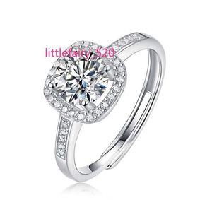 Bagues de bande Luxury Sparking 1ct Round Ring Moisanite Ring 925 Sliver Wedding Engagement Diamond Dinger Rings