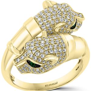 Bands Bands Megin jaune Gold plaqué Leopard Panther Head Green Evil Eyes Luxury Zircon Rings For Women Couple Friends Gift Bijoux de mode 230814