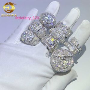 Anillos de banda Recién llegado joyería fina Plata de ley 925 con diamantes hip hop para hombre anillo de moissanita