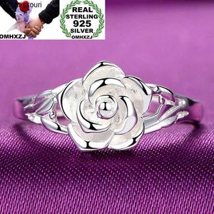 Anillos de banda OMHXZJ Venta al por mayor Moda europea Mujer Chica Fiesta Regalo de boda Plata Rosa 30 S925 Anillo de plata esterlina RR289 J230522