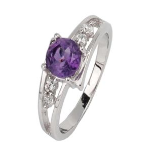 Anneaux de bande anneau à l'améthyste violet pour femmes sier 60 mm conception d'engagement en cristal février bijoux de pierre de naissance r016pan cluster anneaux837035 dhxkz
