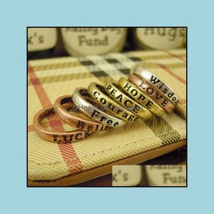 Anillos de banda, anillos para mujer, encantadora banda Retro 8X, Midi, conjunto de parte superior del dedo medio, oro rosa, entrega de pareja, joyería Vipjewel Dhrhr 2021