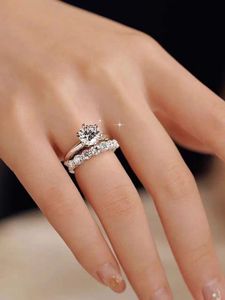 Anneaux de groupe bagues de mariage Designer original T Grave de luxe de marque AAA + 7 Anneau de prong diamant 18k Gold Love Rings Femme Girl Mariage Engagement Bijoux USA Taille 6 7 8