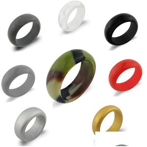 Bande Anneaux En Gros Sile Femmes Hommes Hypoallergénique O-Ring Confortable Anneau Léger Pour Couple Design De Mode Bijoux En D Dhmif