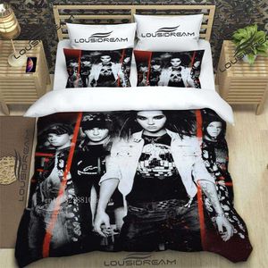 Band Tokio Hotel All Season Twin Ensemble de literie 3 pièces Ensemble de couette Lit Housse de couette Double King Housse de couette Home Textile L230704