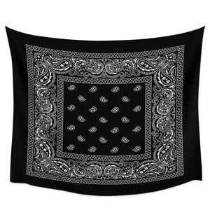 Bandana noir tapisserie tenture murale tissu Hippie plage couverture salon décor chambre fond tapis tissu couvrant 240115