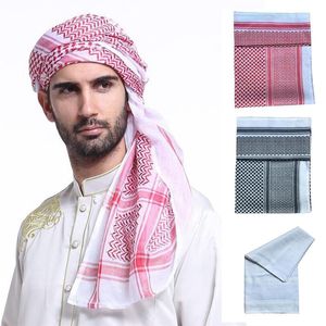 Pañuelos islámicos sauditas árabes Dubai cabeza bufanda hombre trajes tradicionales accesorios musulmanes turbante sombrero de oración a cuadros 140*140cm