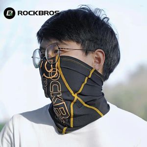 Bandanas ROCKBROS – masque facial de cyclisme en soie à points rouges, Anti-UV, Anti-transpiration, respirant, Bandana de course, Protection solaire, écharpe de sport