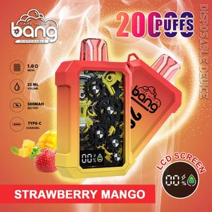 Bang 20000 Puffs LCD Écran cigarettes électroniques jetables Puff 20K Vape 0% 2% 3% 5% 25 ml POD POD PRÉFULT