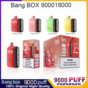 Bang Box 18000 9000 Puff 18k Vapes desechables Pen E Cigarrillo 0% 2% 3% 5% Vaporizador Recarga Malla Bobina Vape Pen 9k Puff 18000