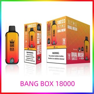 BANG BOX 18000 DUAL MESH Type C Capacité du chargeur 25 ml e liquide Batterie 850 mah Bang 18000 Bang Box 12 Saveurs crazvapes
