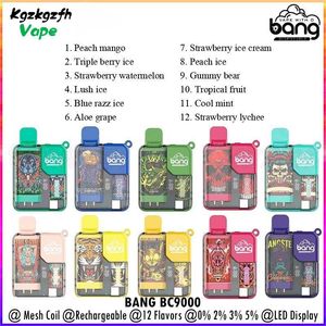 Bang Box BC 9000 Puffs Disposable Vape Pen E Cigarette 550mAh Batterie rechargeable 16 ml Pod Mesh Coil Vape Vapeable.