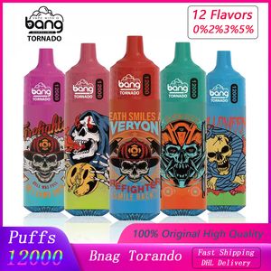 Bang Tornado Puff 12k Vapes jetables stylo E Puffes de cigarette 12000 DÉSECHABLE TUTFOG Batterie rechargeable 20 ml Pod Mesh Coil Vaper