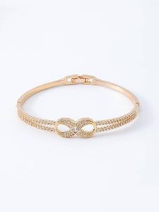 Brazalete 1 Mujer Europa y Estados Unidos 14K Oro Cobre Moda Simple Doble Fila Completo Ocho cifras Ilimitado Chara