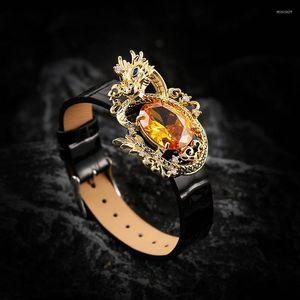 Bracelet 1 pièces chine Loong cristal Bracelet bracelets en cuir artificiel pour les femmes cadeau bons amis bijoux pour femmes
