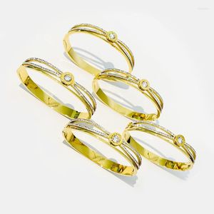 Brazalete 20 Unids / lote 316L Acero Inoxidable Venta al por mayor Diseño en forma de infinito Números romanos Centrado Pulseras de cristal Brazaletes Yiwu Stock