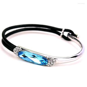 Brazalete 2023 de lujo coreano, pulsera de cristal austriaco, pulseras de mano para mujer, accesorios de joyería de boda nupcial brillante