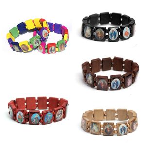 Brazalete 36 unids BK Moda Madera Jesús Pulsera Madera Santos Rosario Religioso para Mujeres Hombres Accesorios de Joyería Venta al por mayor 230519 Drop D DHFCH